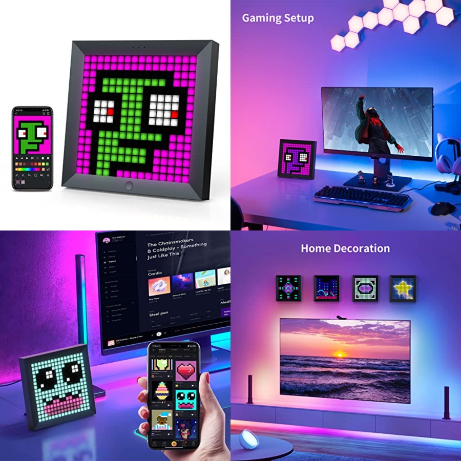 Desk Setup Room - LED Light Pixel Display Panel Suit