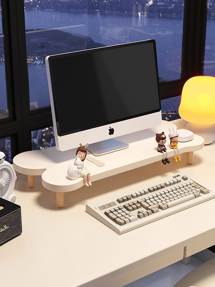 Monitor Riser Wood - Elevated Desktop Cuter Monitor Stand Office
