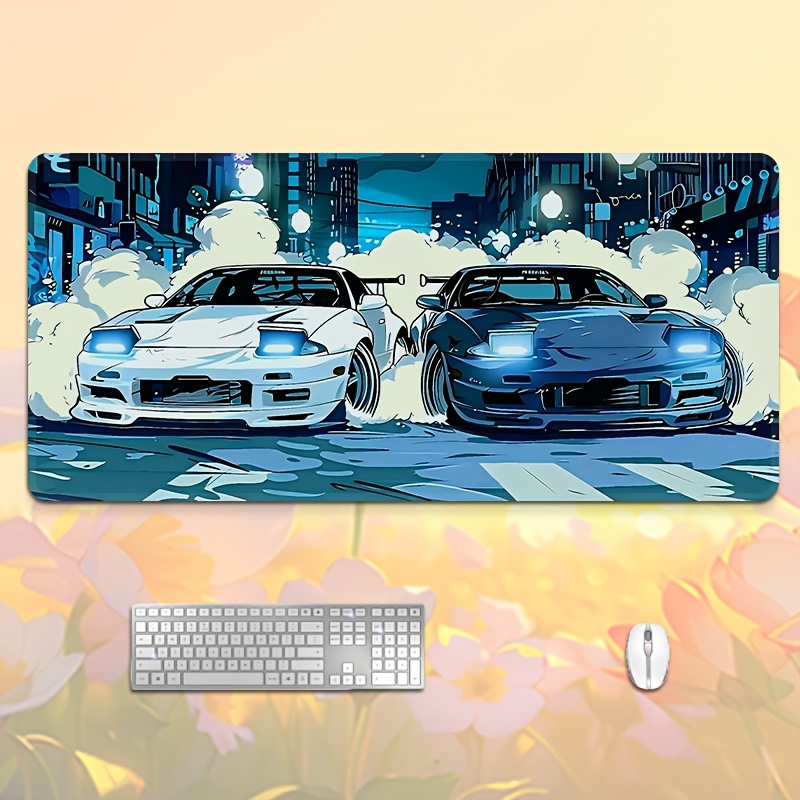 Two White Sports Cars Large Mo - Desk Setup Two Laptops のレビューと価格
