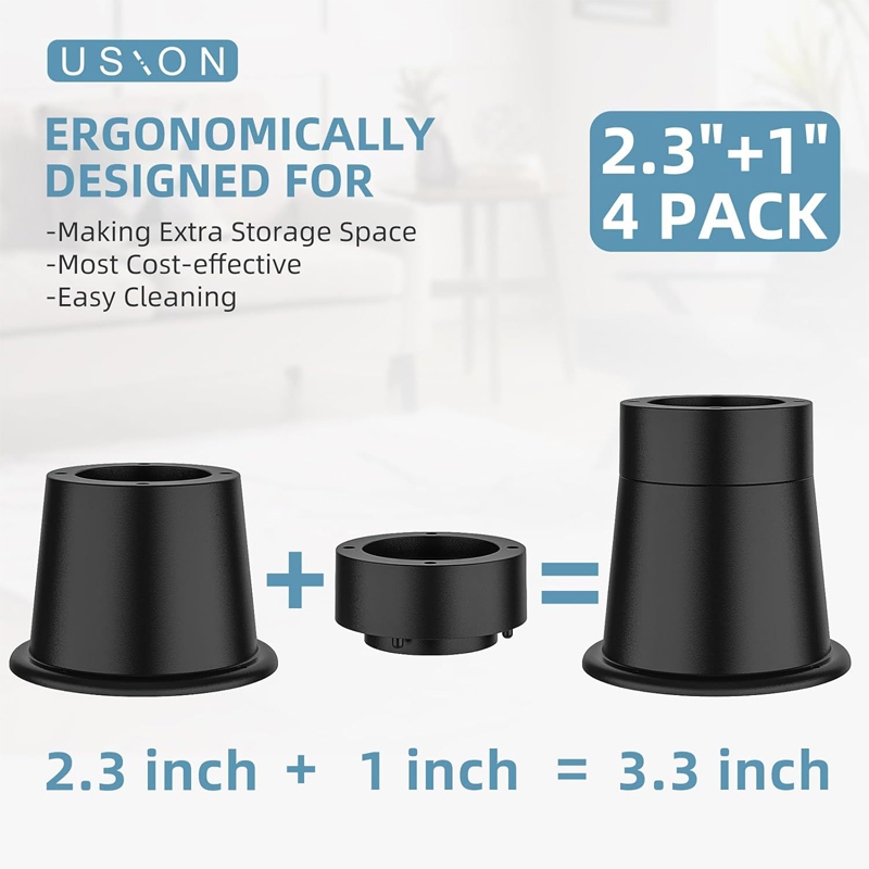 4Pcs Heavy Duty Furniture Rise - Desk Setup Riser のレビューと価格