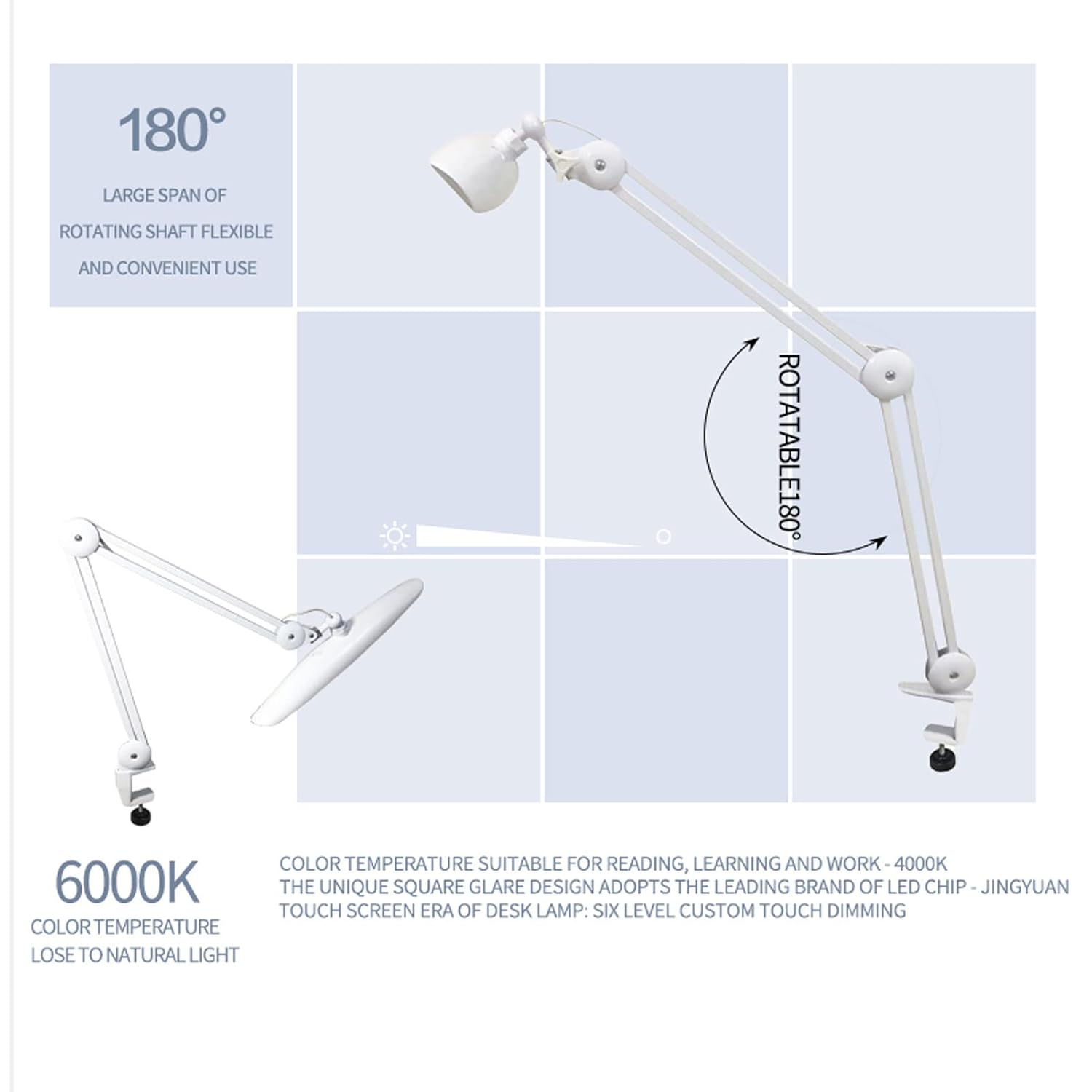 24W LED Desk Lamp with Clam 19 - Desk Setup Room のレビューと価格