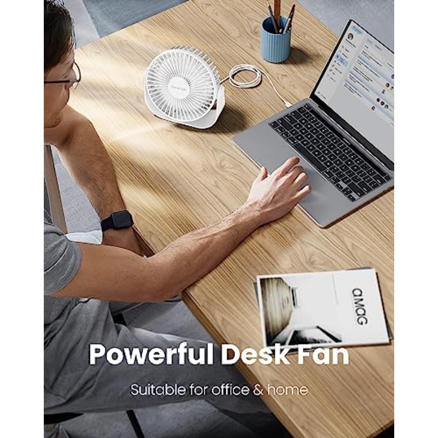 USB Desk Fan, 3 Speeds Strong  - Fan Desk Small Usb のレビューと価格
