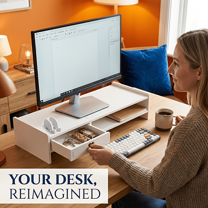 Minimalist White PVC Monitor S - Monitor Riser Wood のレビューと価格