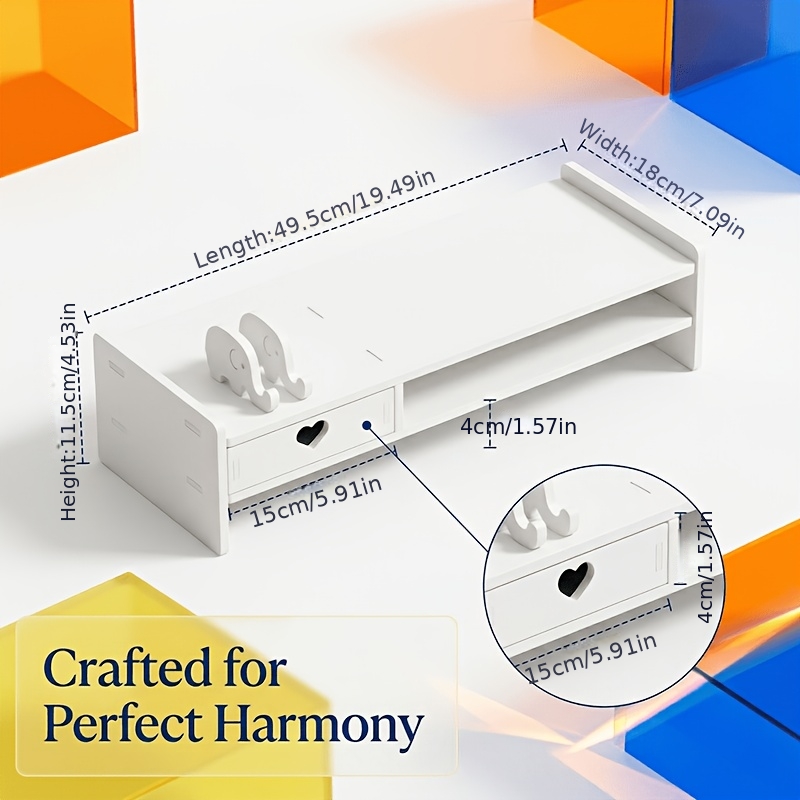 Minimalist White PVC Monitor S - Monitor Riser Wood のレビューと価格