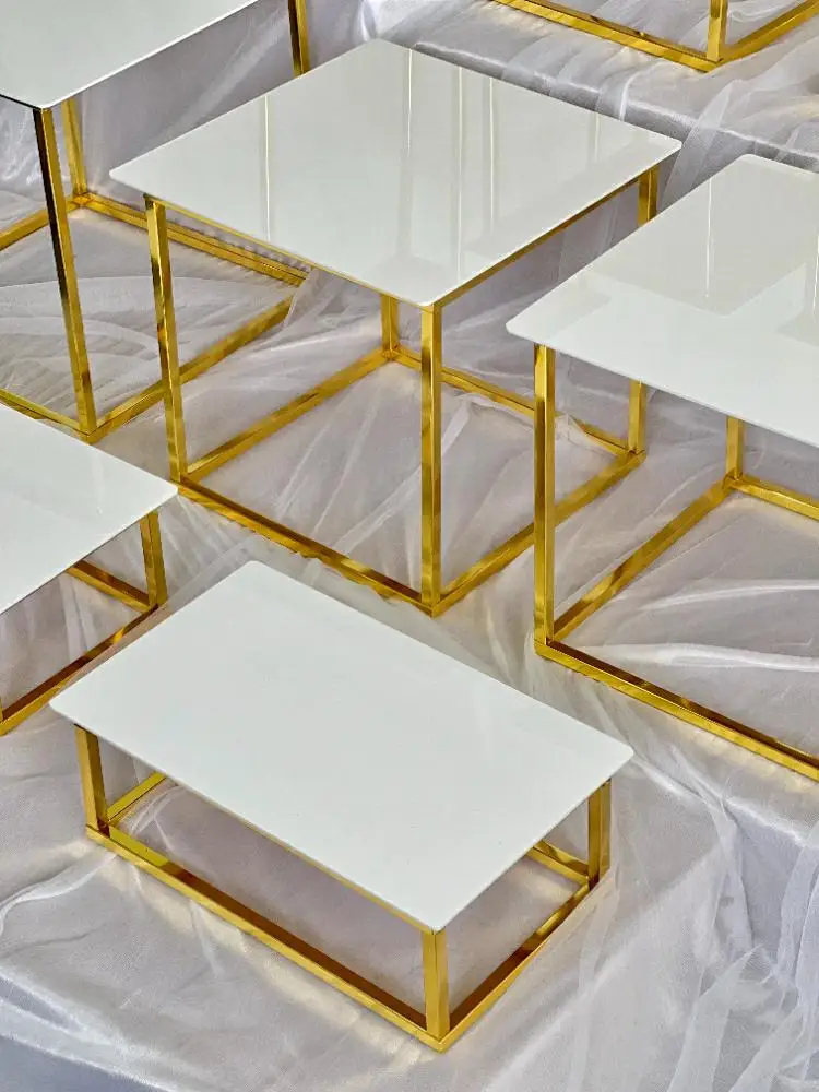 12-20 PCS Luxury Gold Frame Wh - Desk Setup Riser のレビューと価格