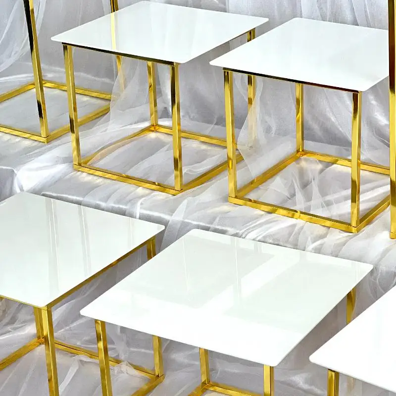 12-20 PCS Luxury Gold Frame Wh - Desk Setup Riser のレビューと価格