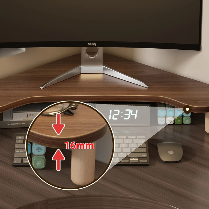 Corner Computer Stand, Triangl - Monitor Riser Wood のレビューと価格