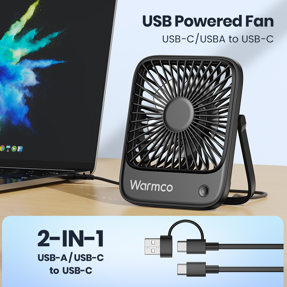Warmco Mini USB Desk Fan Porta - Fan Desk Small Usb のレビューと価格