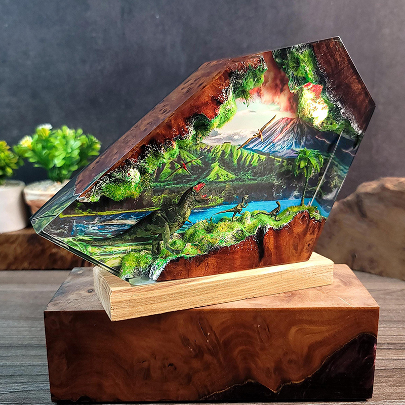 Table Resin Lamp Dinosaur Figu - Led Desk Light Usb のレビューと価格