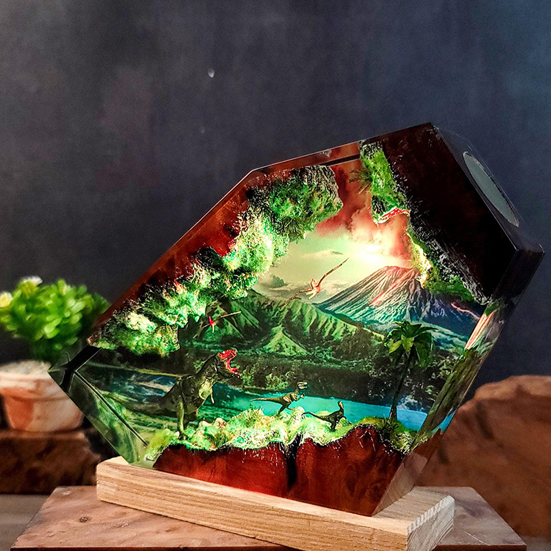 Table Resin Lamp Dinosaur Figu - Led Desk Light Usb のレビューと価格