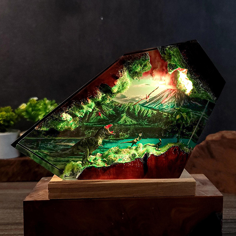 Table Resin Lamp Dinosaur Figu - Led Desk Light Usb のレビューと価格