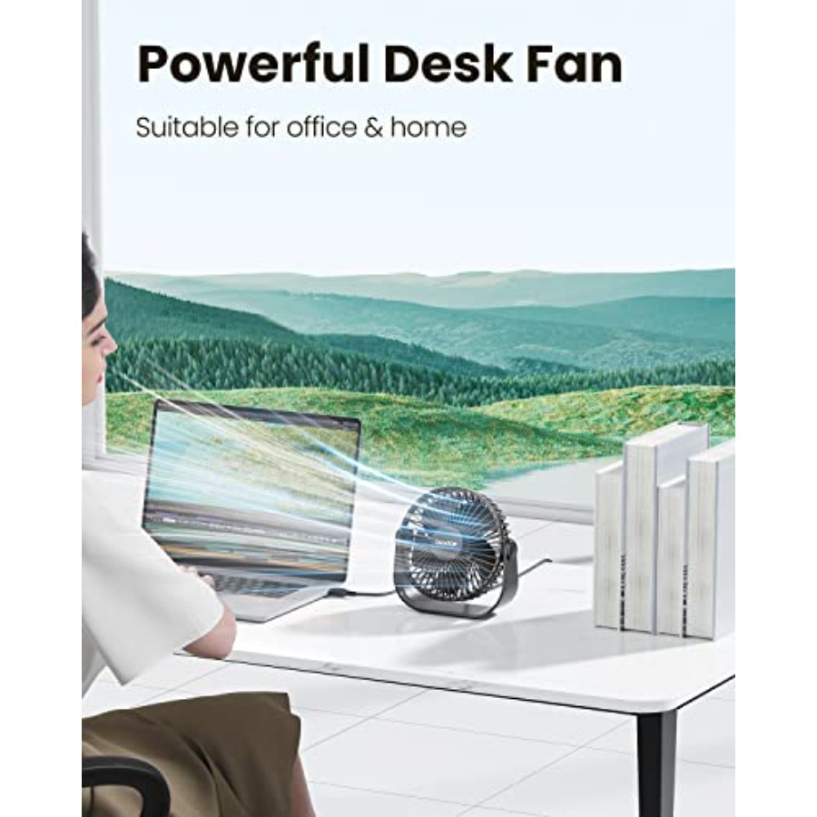 USB Desk Fan, 3 Speeds Strong  - Fan Desk Small Usb のレビューと価格