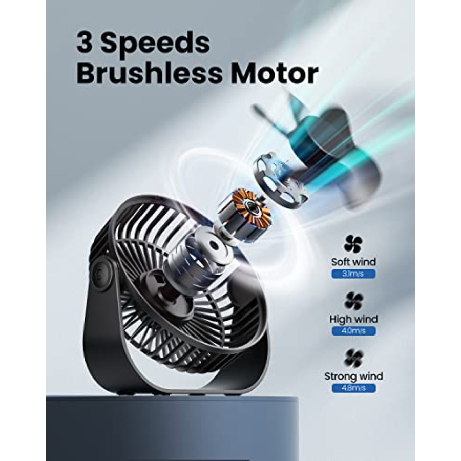 USB Desk Fan, 3 Speeds Strong  - Fan Desk Small Usb のレビューと価格