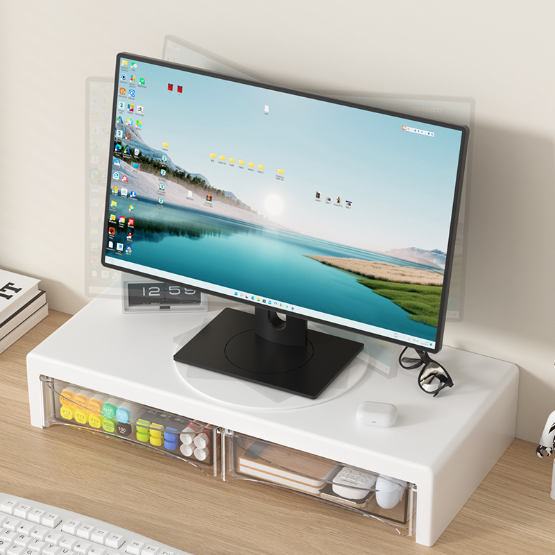 2-Tier Monitor Stand, Plastic  - Desk Setup Riser のレビューと価格