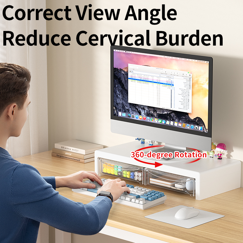 2-Tier Monitor Stand, Plastic  - Desk Setup Riser のレビューと価格