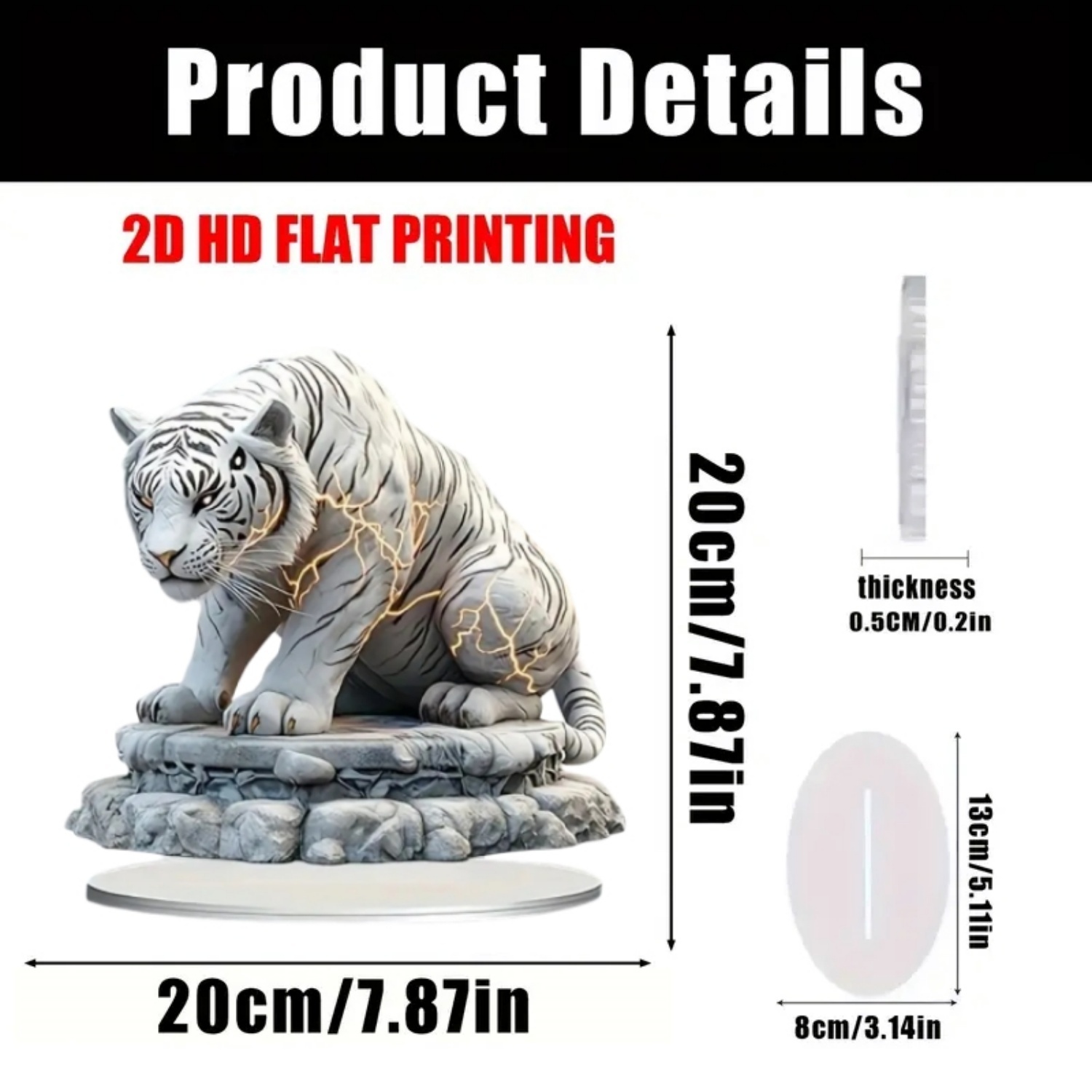 Two Tigers Statue,2D Flat Anim - Desk Setup Room のレビューと価格