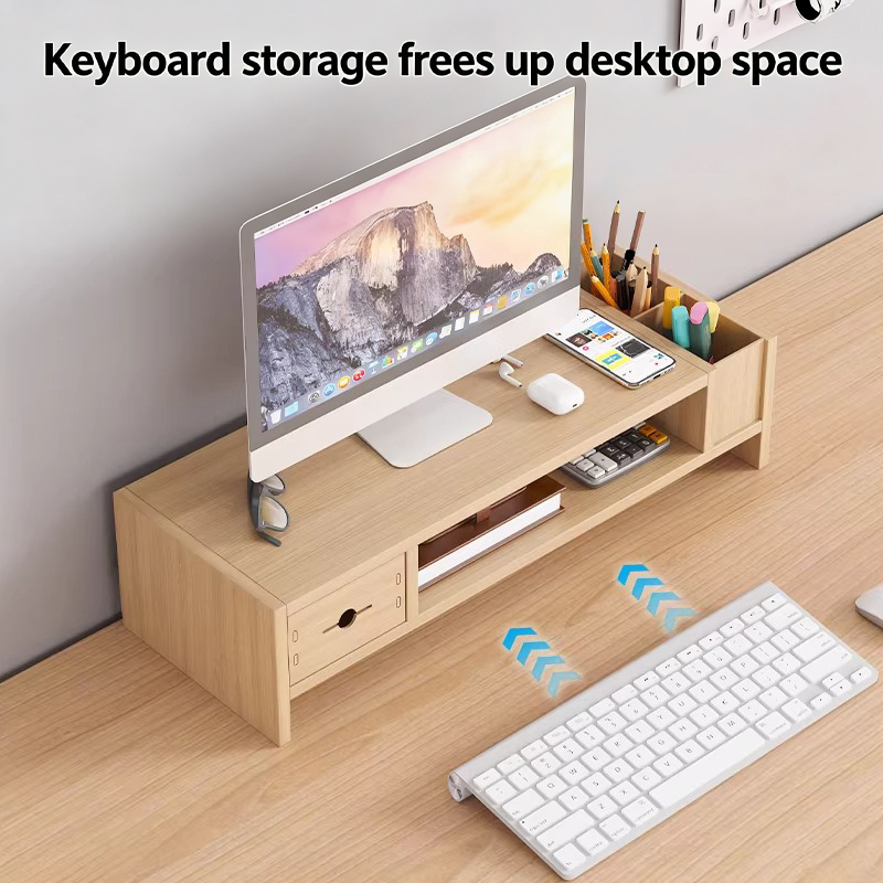 Wooden Desktop Organizer with  - Monitor Riser Wood のレビューと価格