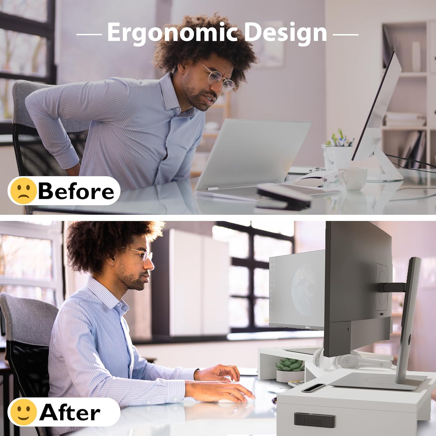 Adjustable Dual Monitor Stand  - Monitor Riser Wood のレビューと価格