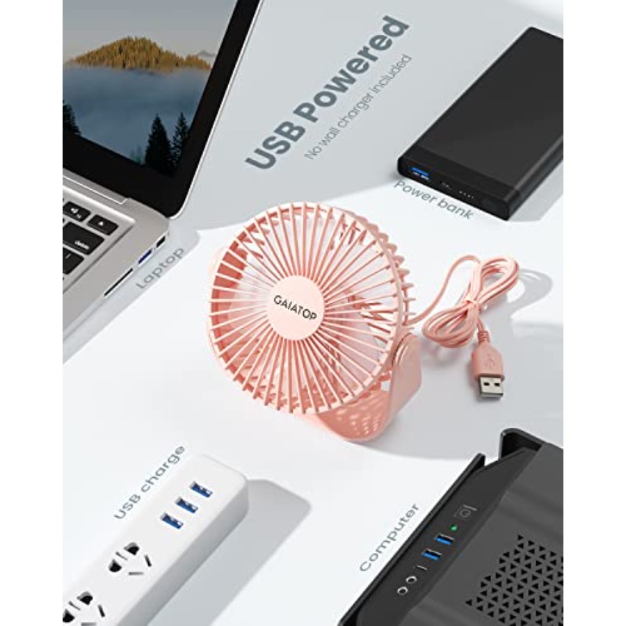 USB Desk Fan, 3 Speeds Strong  - Fan Desk Small Usb のレビューと価格