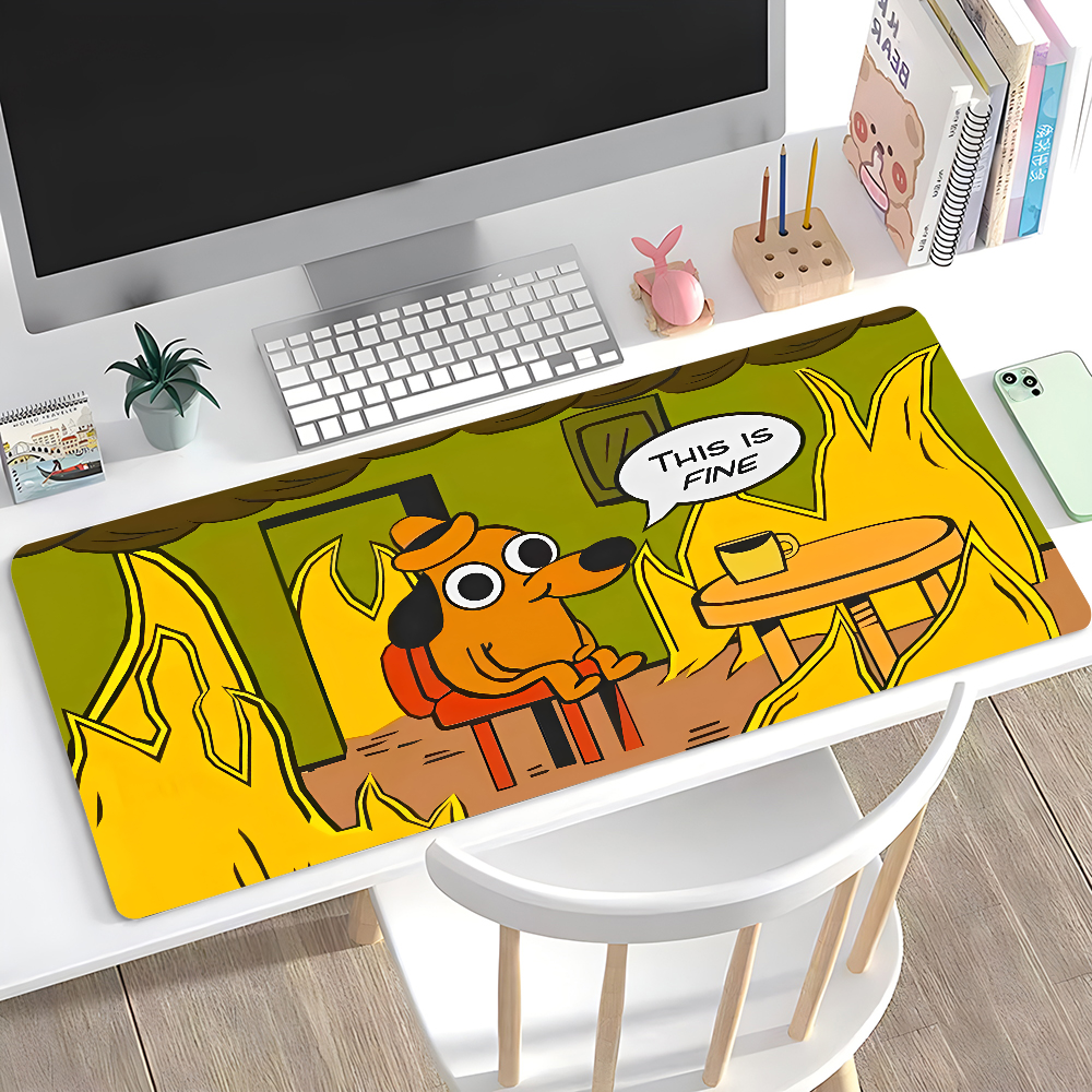 This Is Fine Dog Dachshund Mou - Desk Setup Carpet のレビューと価格