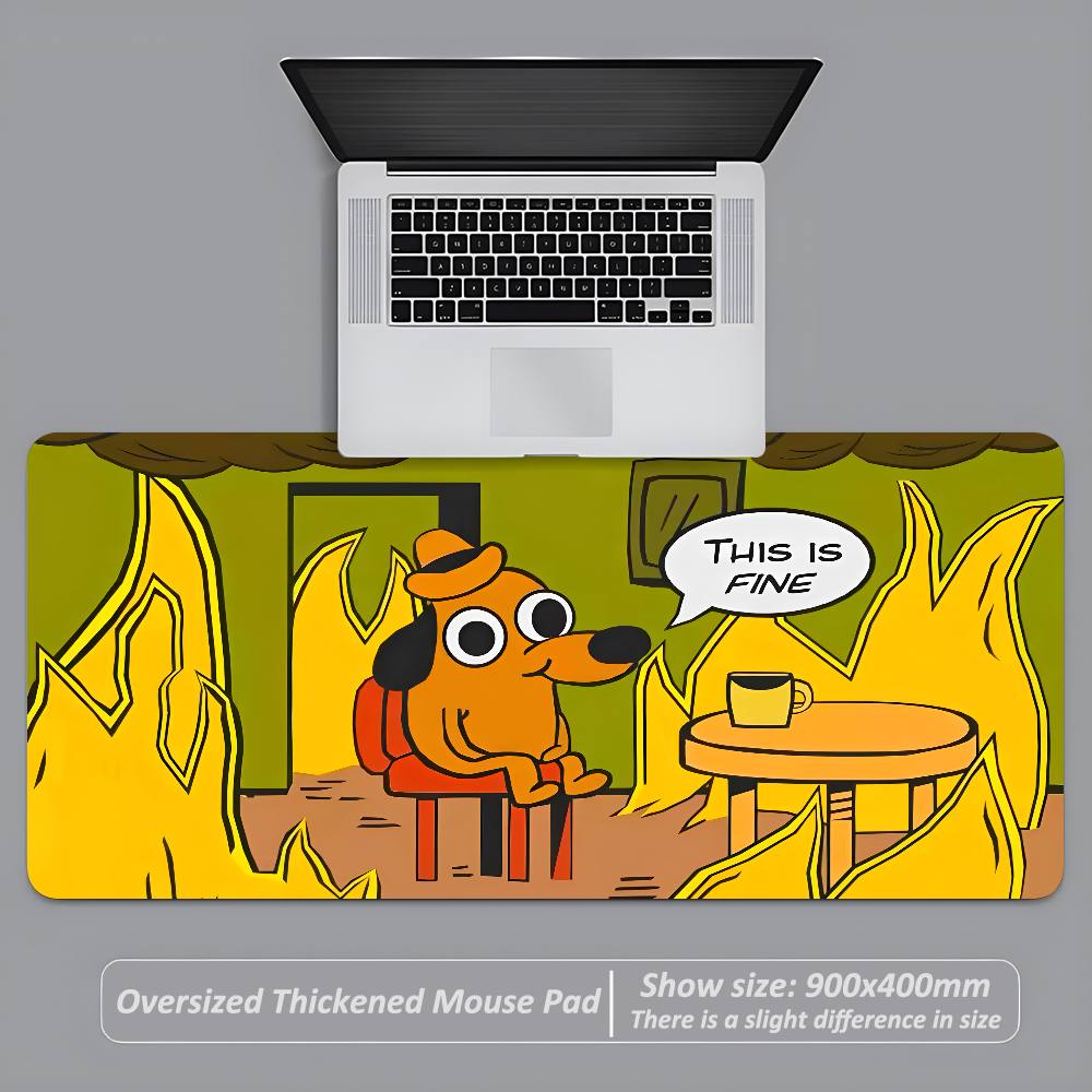 This Is Fine Dog Dachshund Mou - Desk Setup Carpet のレビューと価格