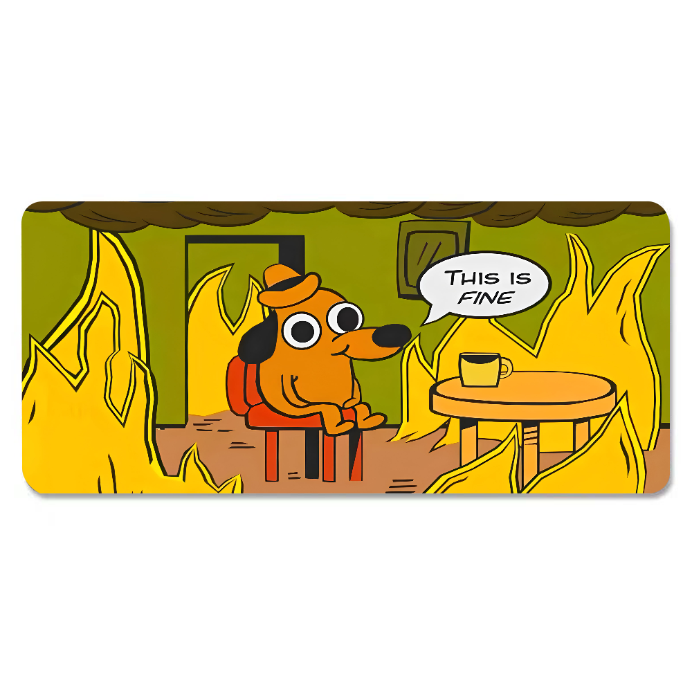 This Is Fine Dog Dachshund Mou - Desk Setup Carpet のレビューと価格
