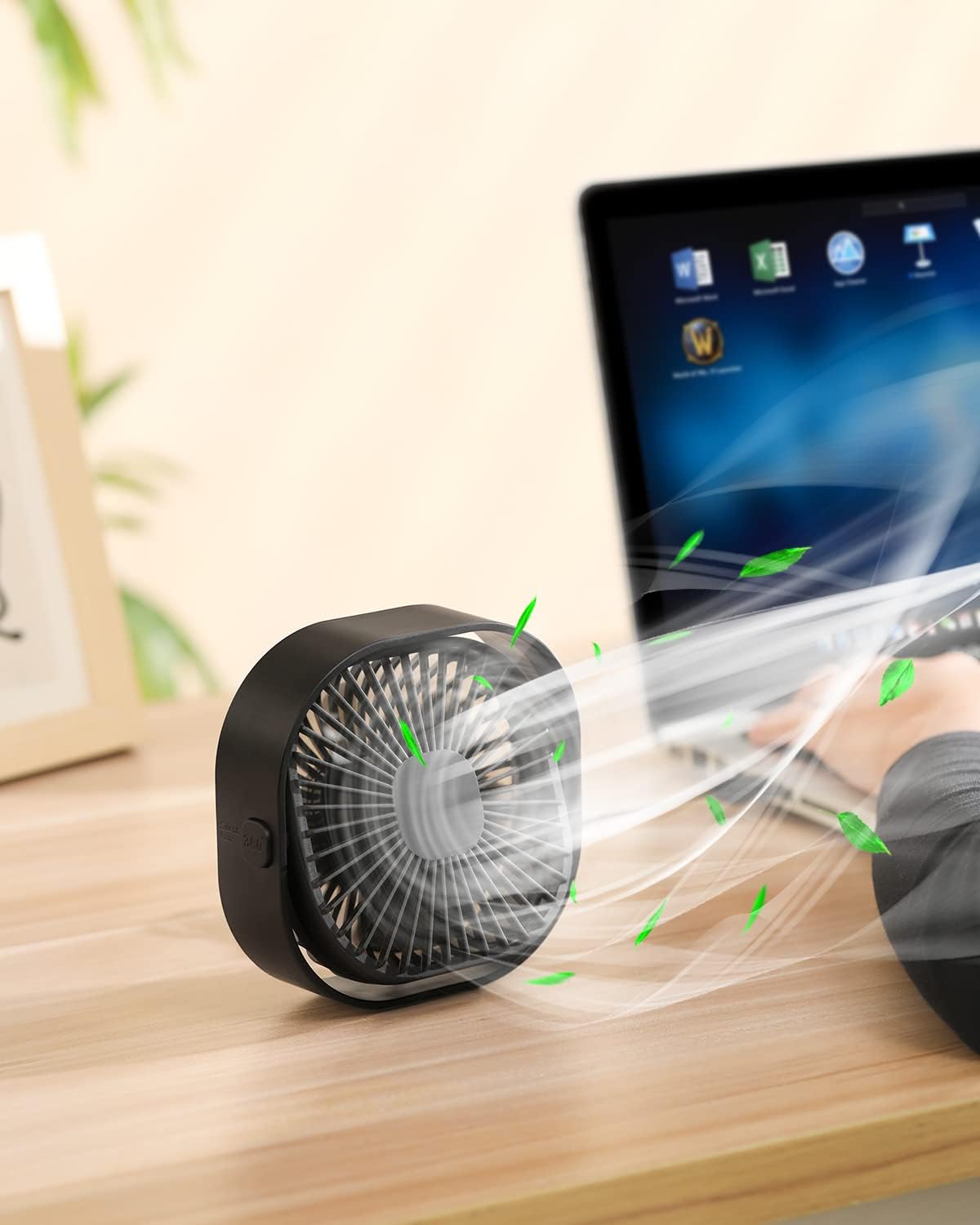 RJVW 4 Inch Small USB Desk Fan - Fan Desk Small Usb のレビューと価格