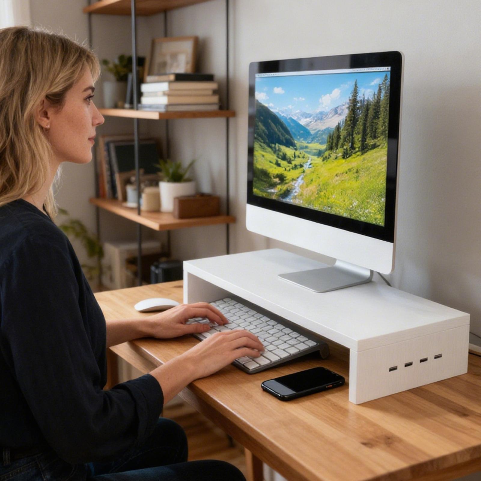 Monitor Stand Riser Ventilatio - Monitor Riser Wood のレビューと価格