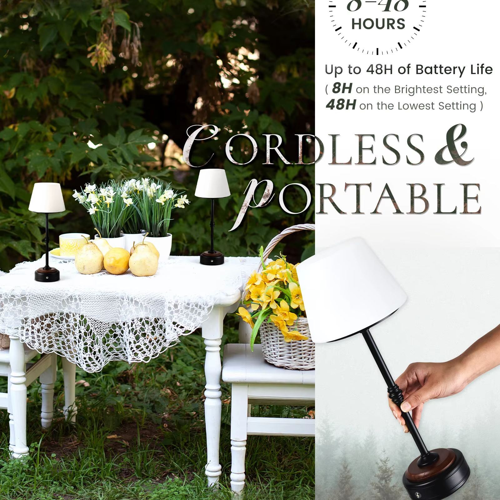 Cordless Table Lamps Set of  5 - Desk Setup Room のレビューと価格