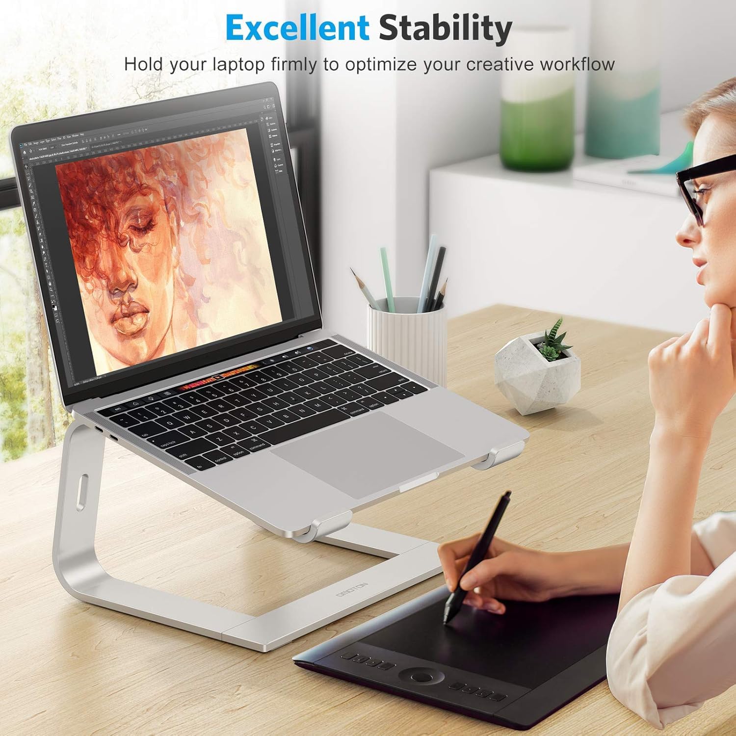 Adjustable Laptop Stand, Detac - Desk Setup Macbook のレビューと価格