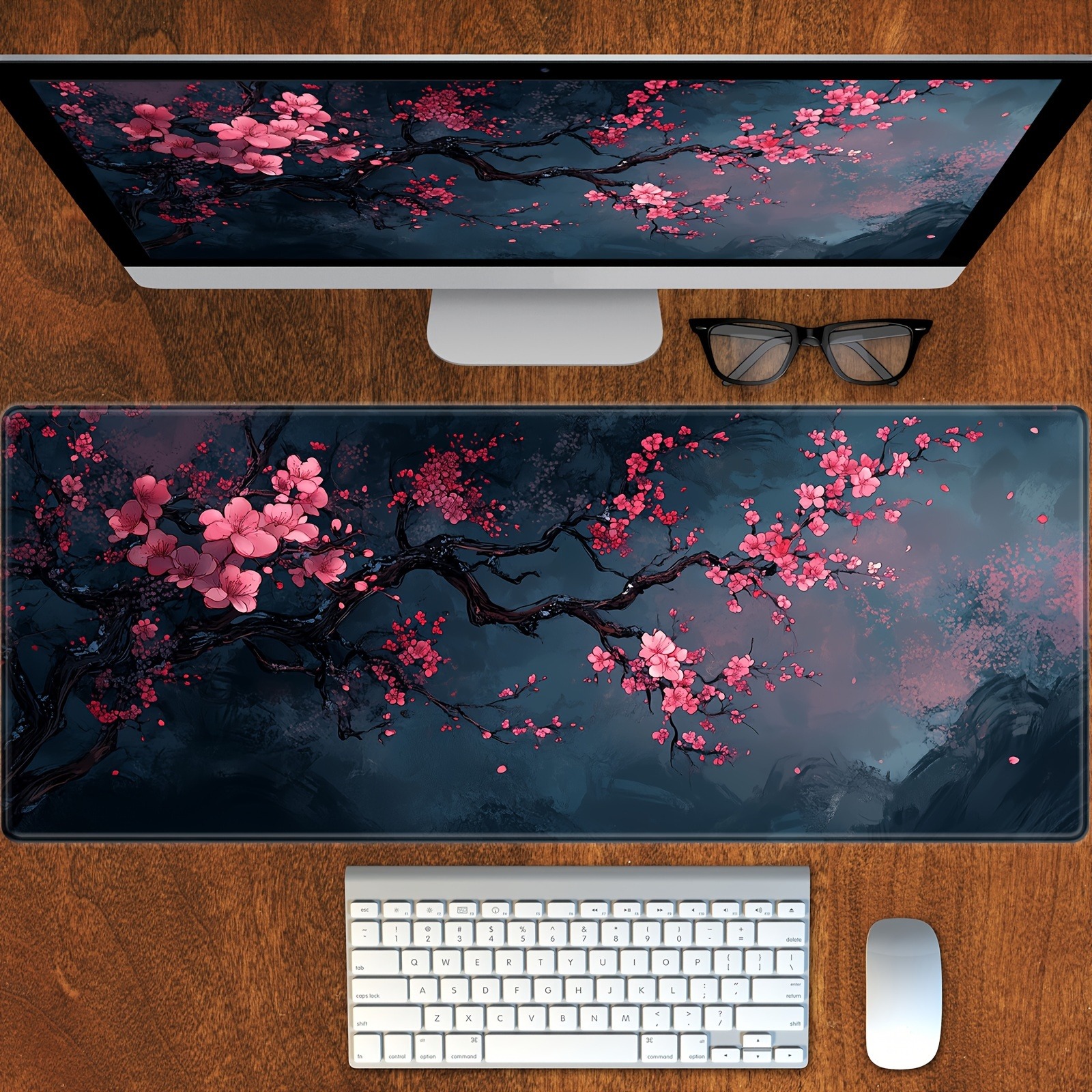 Night Cherry Blossom gaming mo - Desk Setup Carpet のレビューと価格
