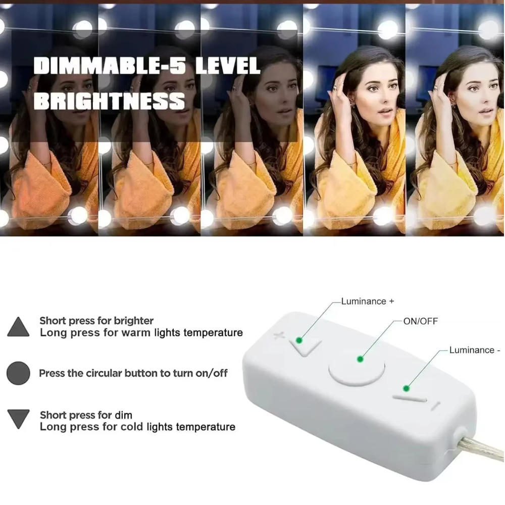 10LED Makeup Mirror Light Bulb - Led Desk Light Usb のレビューと価格