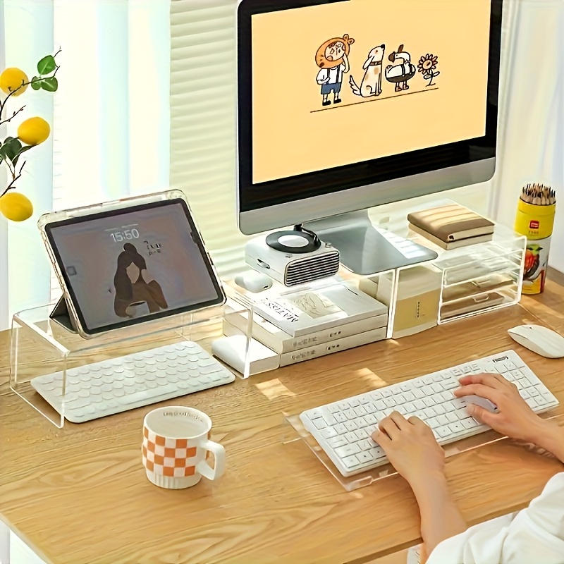 Acrylic keyboard stand, transp - Desk Setup Design のレビューと価格