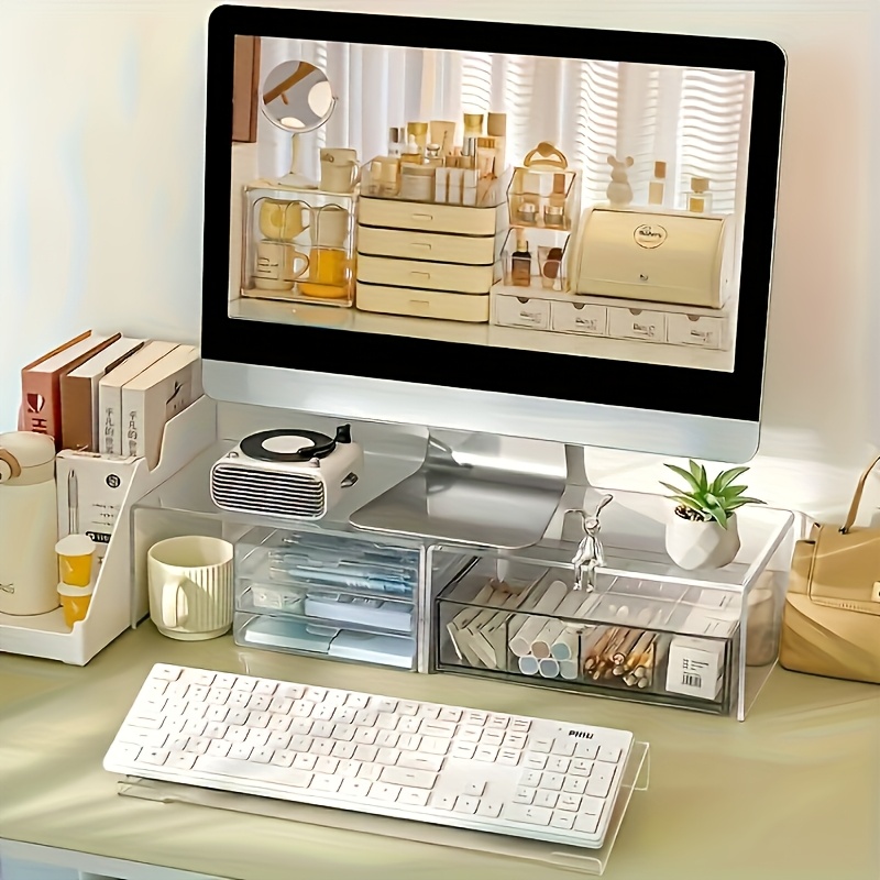 Acrylic keyboard stand, transp - Desk Setup Design のレビューと価格