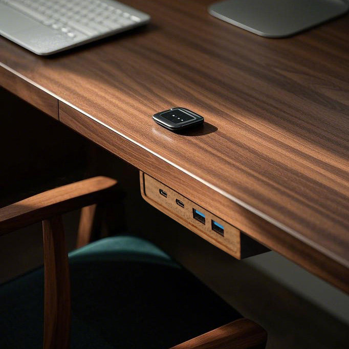 USB 3.2 Hub with Self-Adhesive - Monitor Riser Wood のレビューと価格