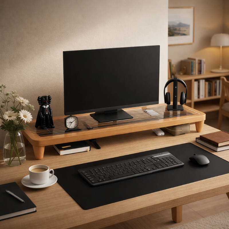 Desk Riser Monitor Stand with  - Monitor Riser Wood のレビューと価格