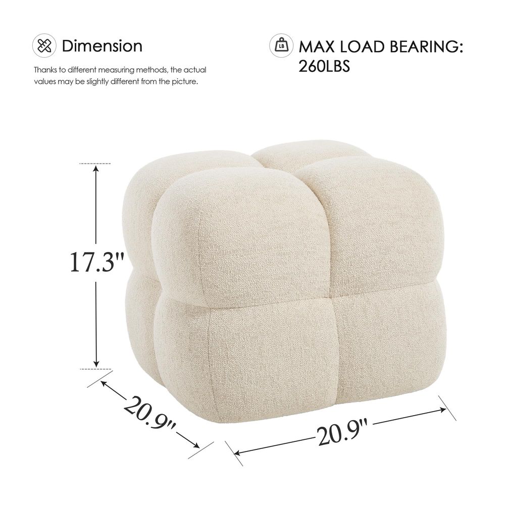 Square Pouf Ottomans Footstool - Desk Setup Room のレビューと価格