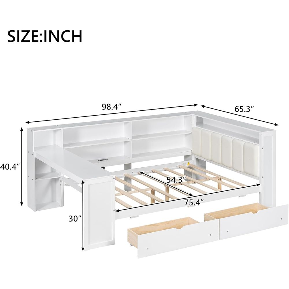 Full-Size Daybed with Storage, - Led Desk Light Usb のレビューと価格