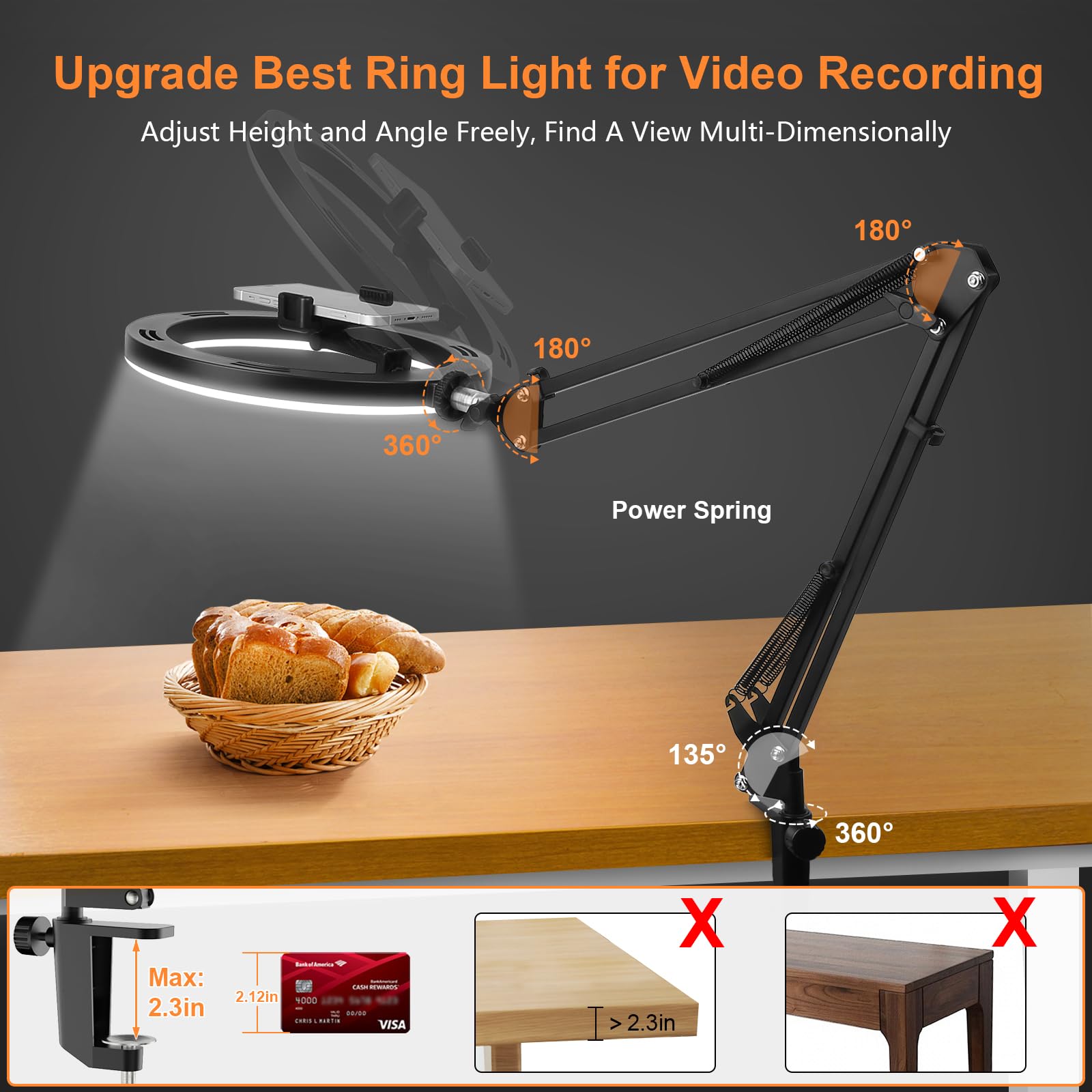 Nice Overhead Tripod With Ring - Desk Setup Room のレビューと価格