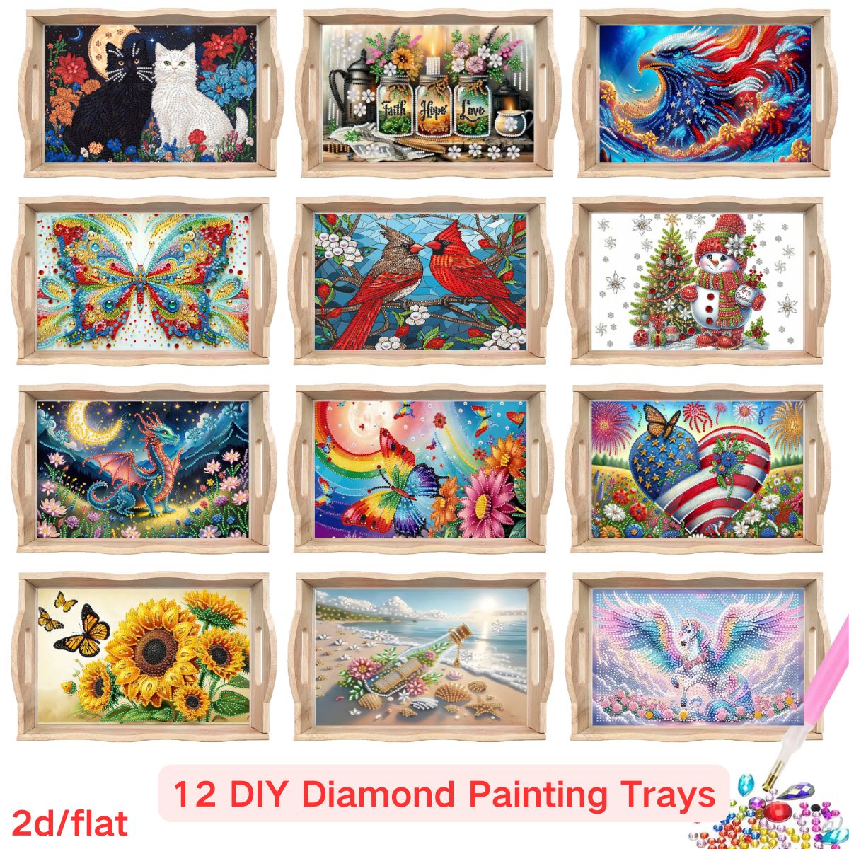 A diamond-painted square tray  - Desk Setup Design のレビューと価格