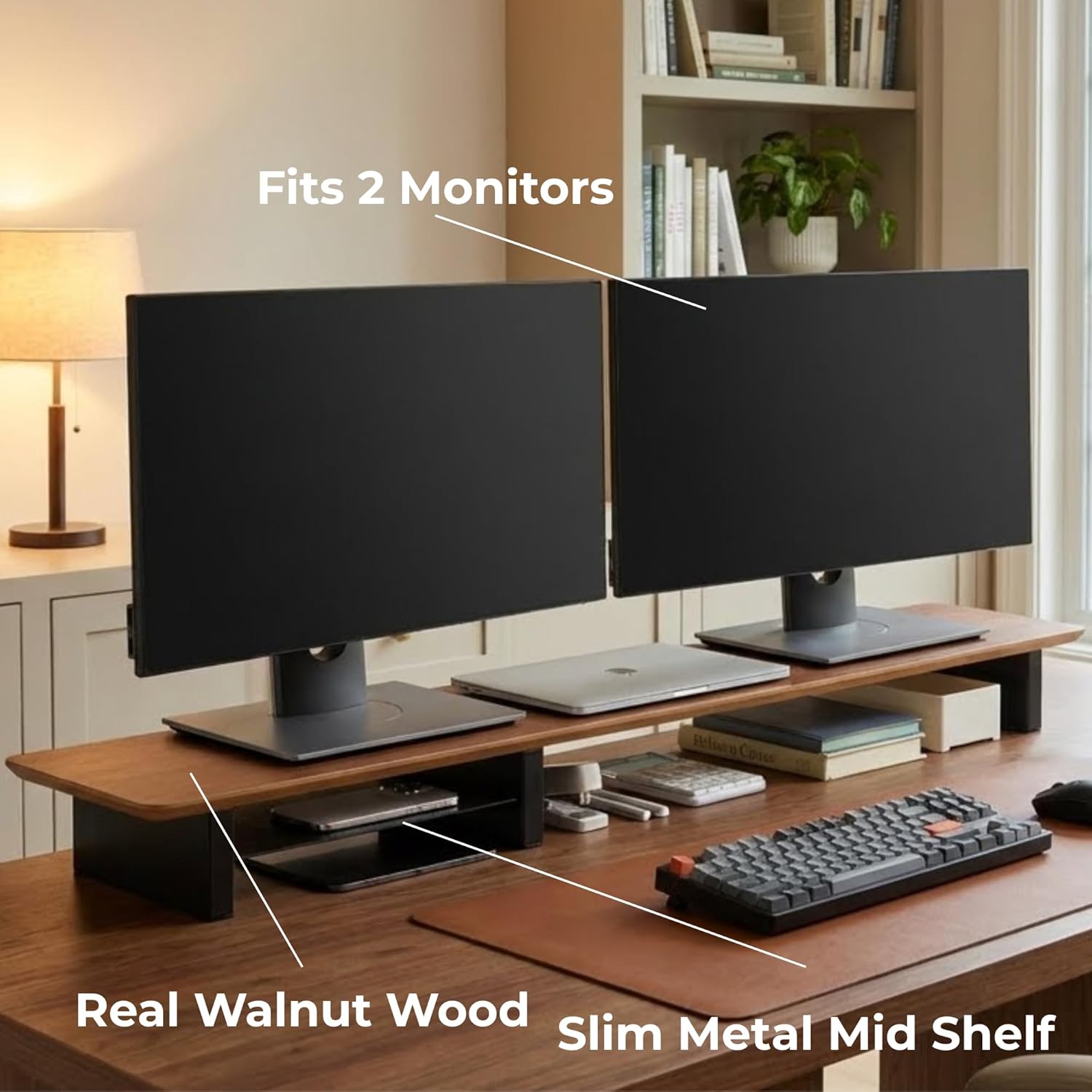 Large Walnut Monitor Stand for - Monitor Riser Wood のレビューと価格