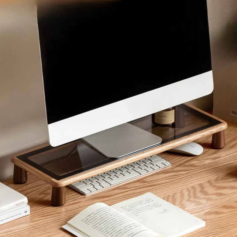 Solid Wood Desktop Monitor Sta - Monitor Riser Wood のレビューと価格