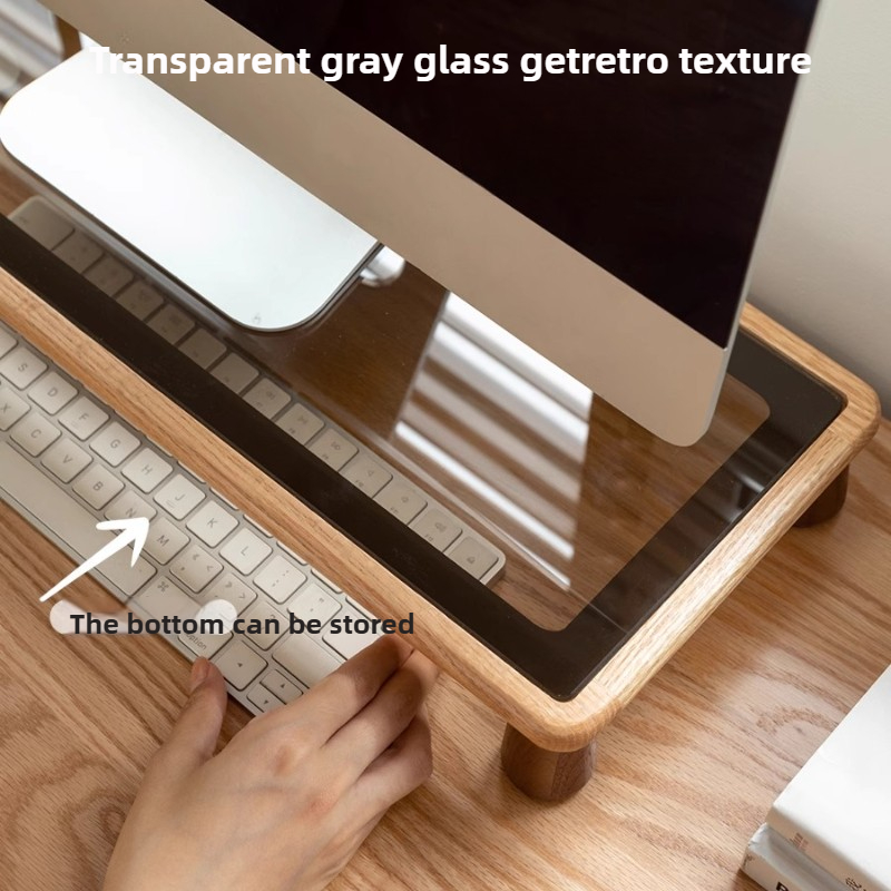 Solid Wood Desktop Monitor Sta - Monitor Riser Wood のレビューと価格