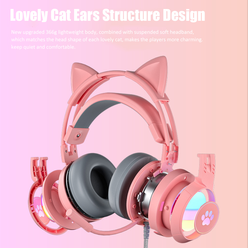 Cute Cat Ear Gaming Headphones - Desk Hifi Setup のレビューと価格
