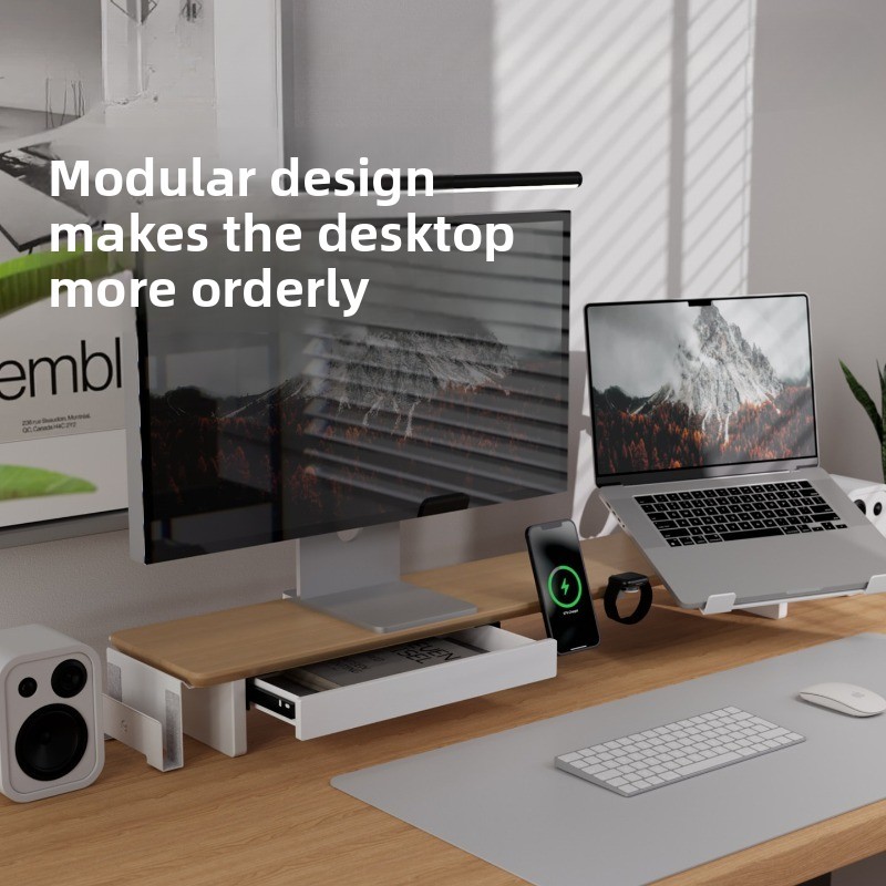 Modern Solid Wood Monitor Stan - Monitor Riser Wood のレビューと価格