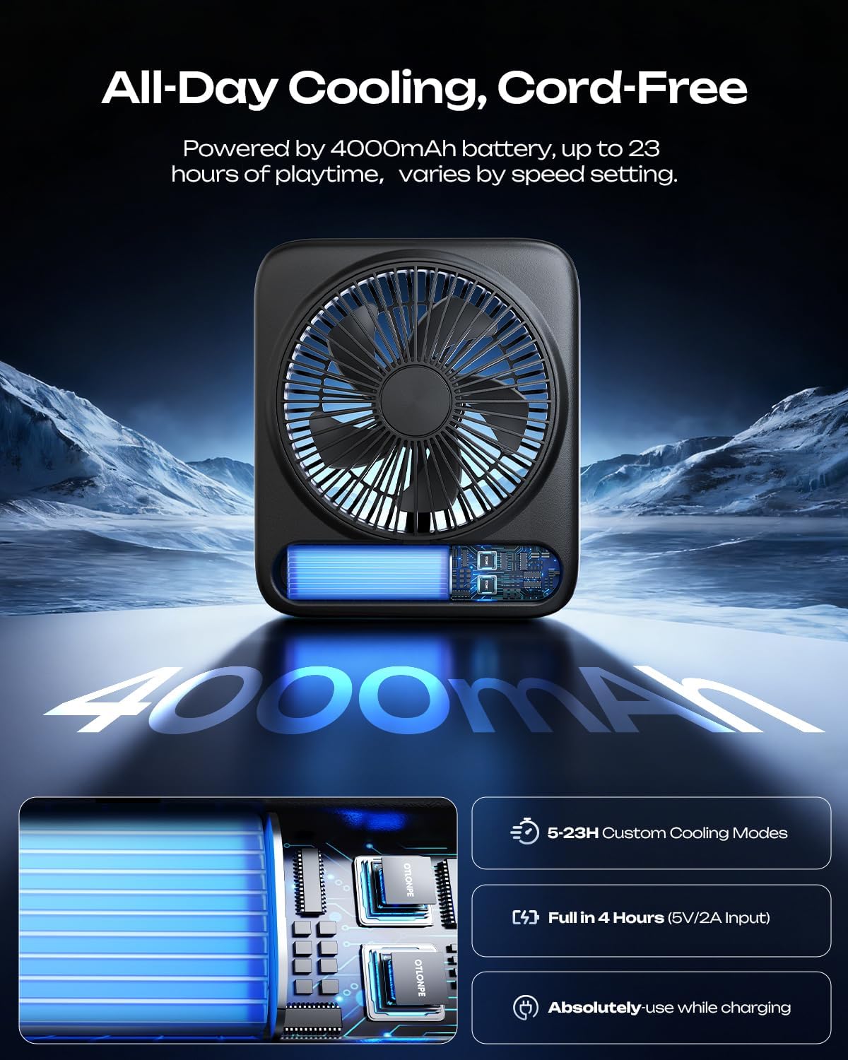 Personal Portable Desk Fan, 40 - Fan Desk Small Usb のレビューと価格