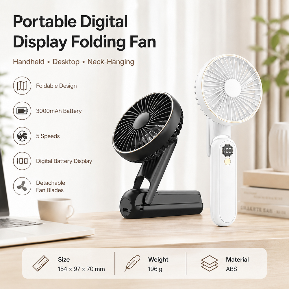 Foldable Portable Fan with Dig - Fan Desk Small Usb のレビューと価格