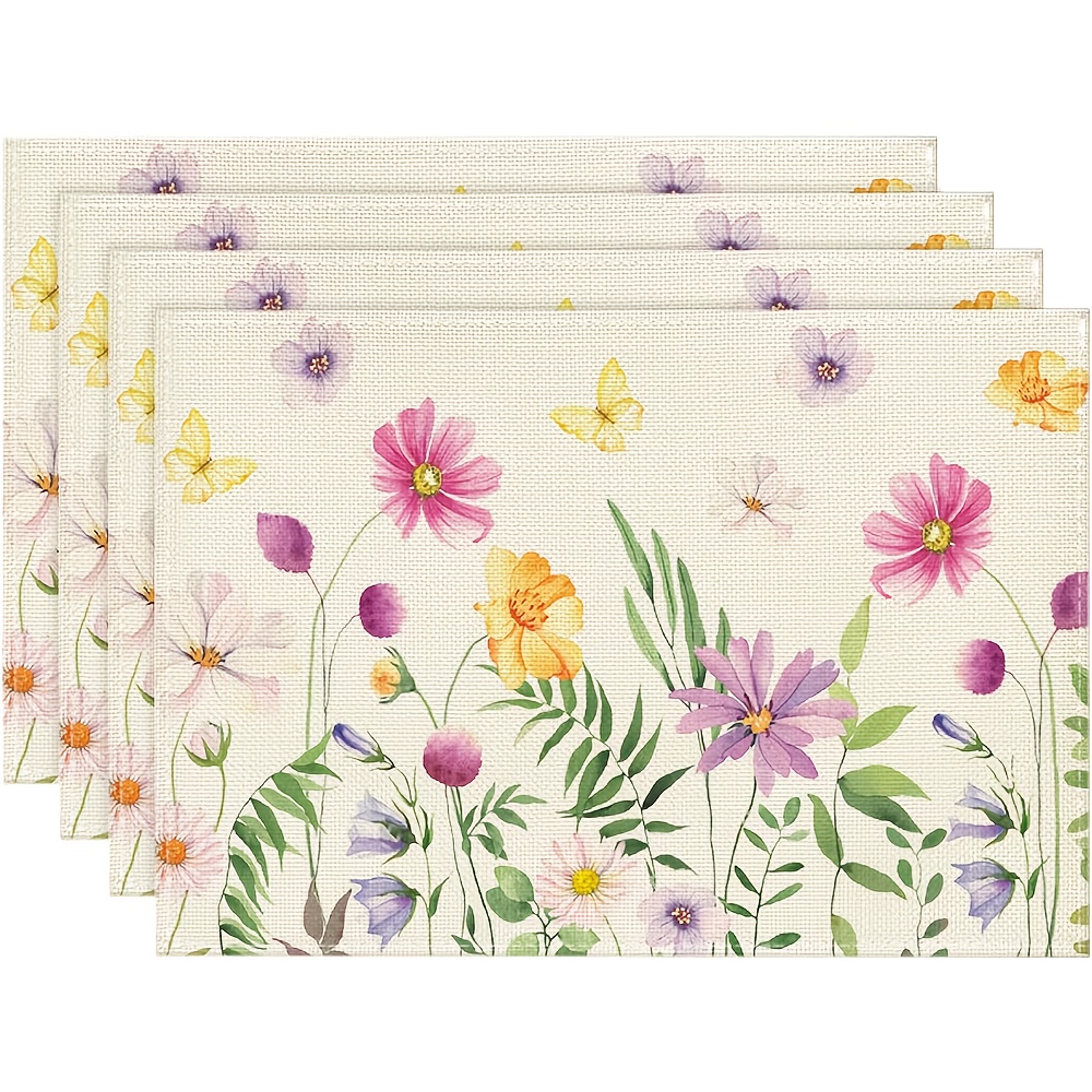 4Pcs, Watercolor Wildflower Bu - Desk Setup Room のレビューと価格