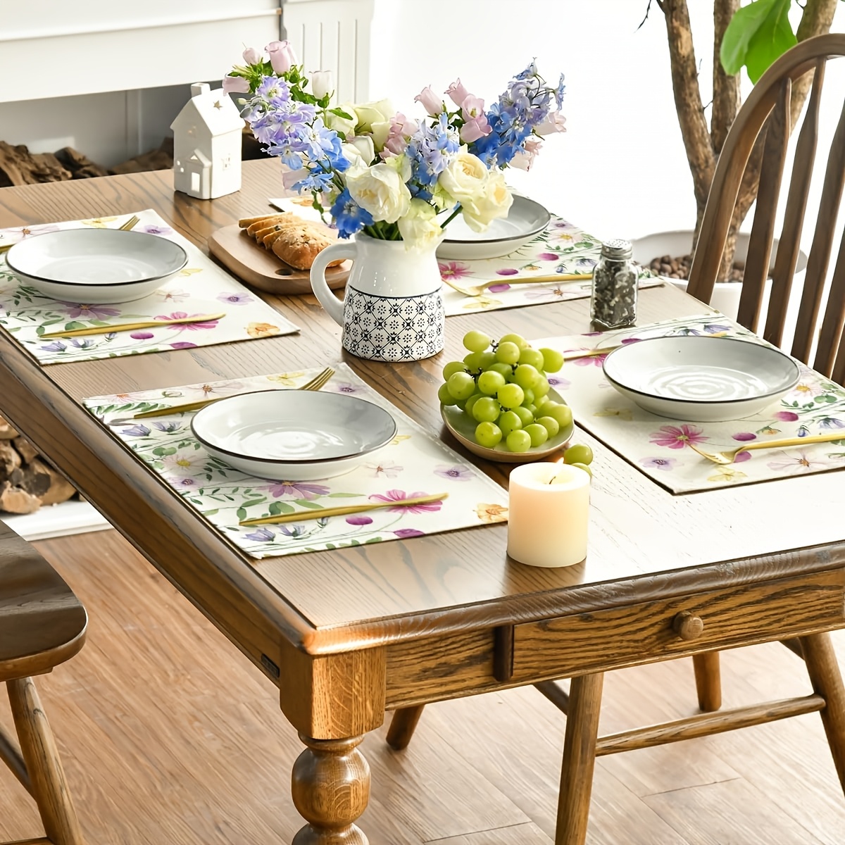 4Pcs, Watercolor Wildflower Bu - Desk Setup Room のレビューと価格