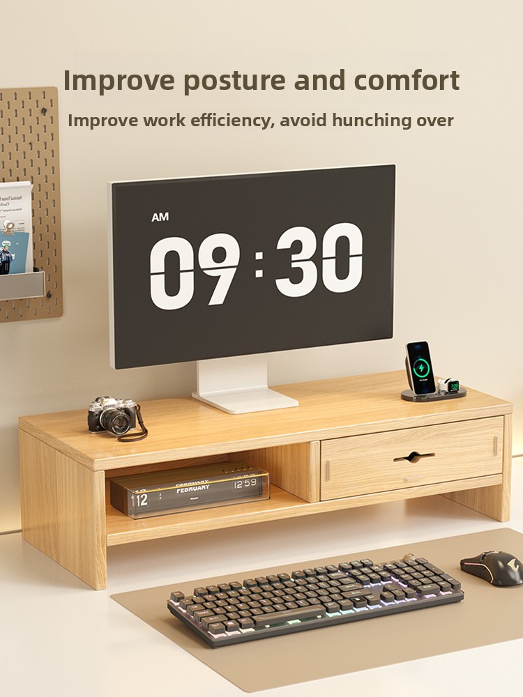 Desktop Computer Monitor Stand - Monitor Riser Wood のレビューと価格